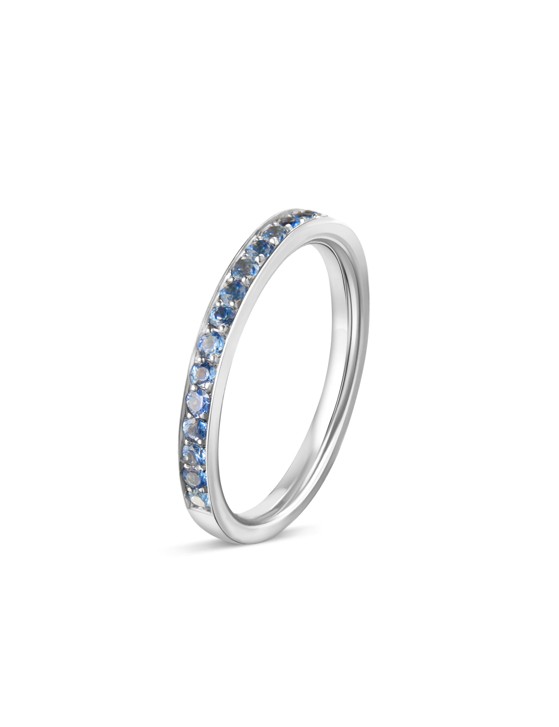 Anneau Phalanx - Saphirs bleus et or blanc
