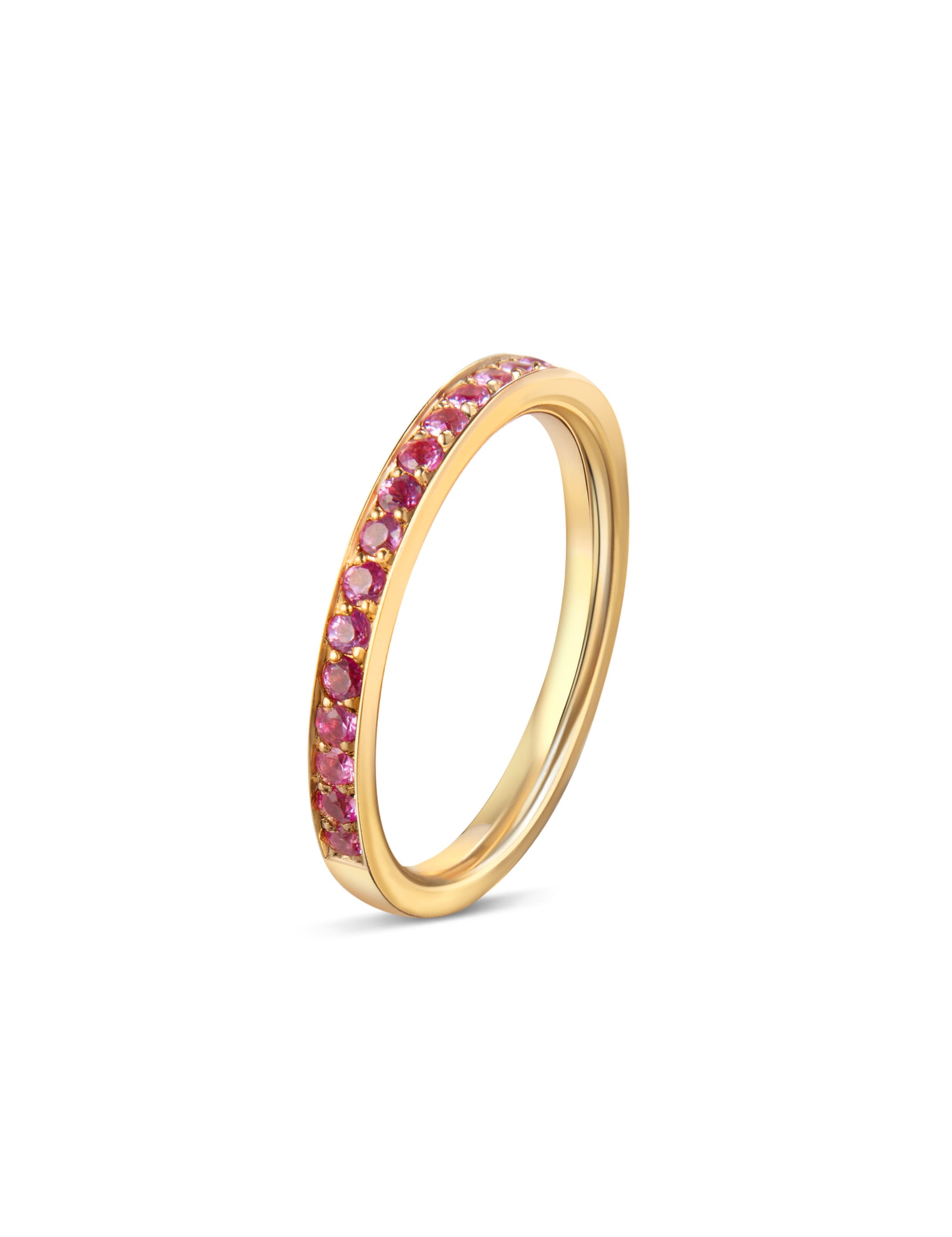 Anneau Phalanx - Saphirs roses et or rose
