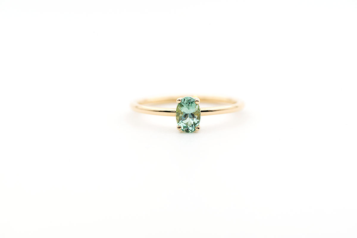 Bague Coquette - Tourmaline verte et or Jaune