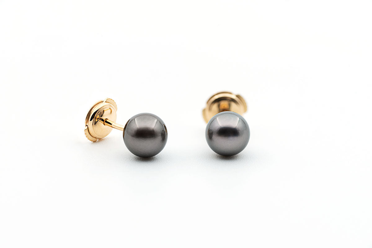 Boucles d'oreilles - Perles de Tahiti grises