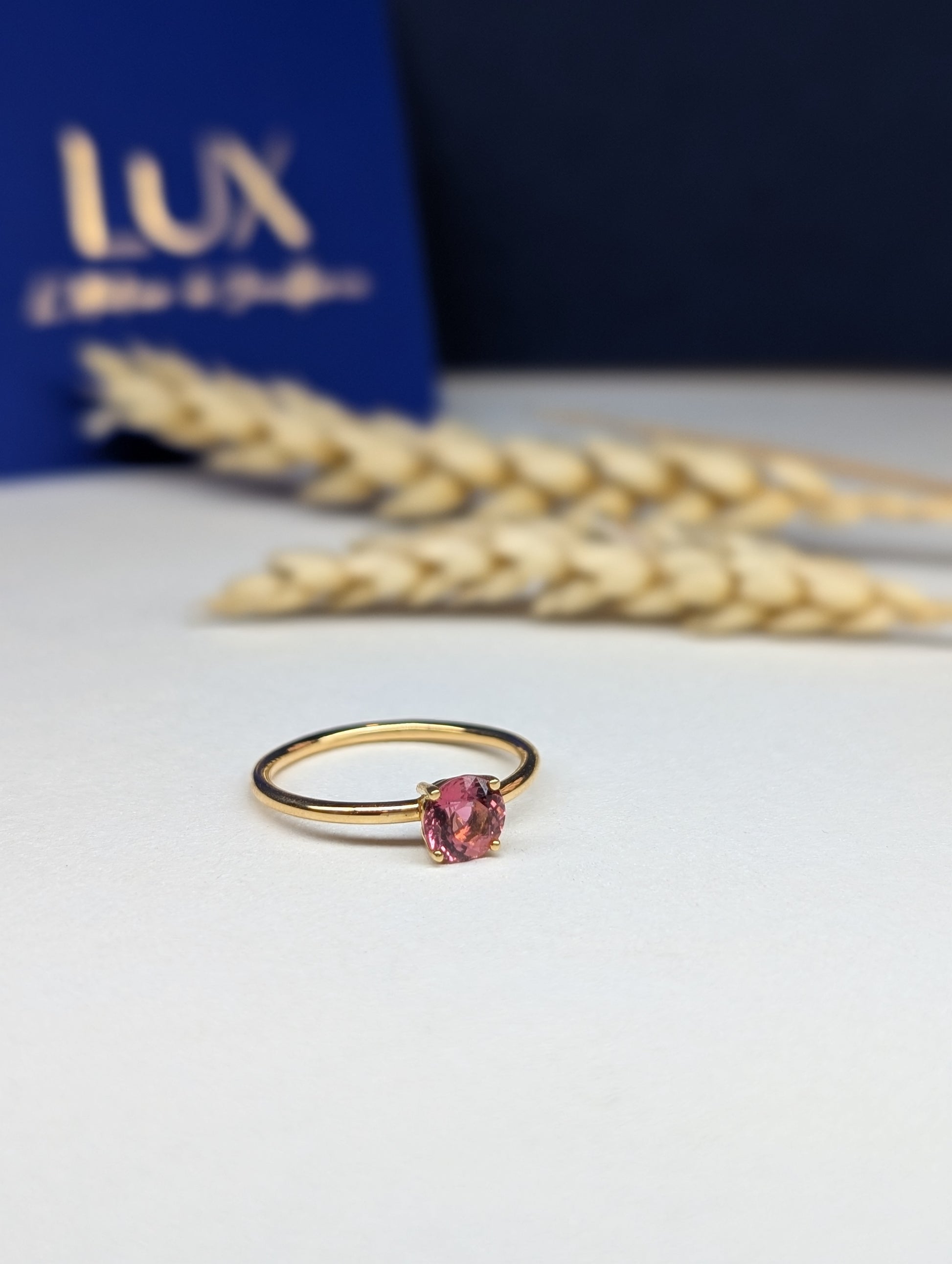 Bague Coquette - Tourmaline Rose et or Jaune