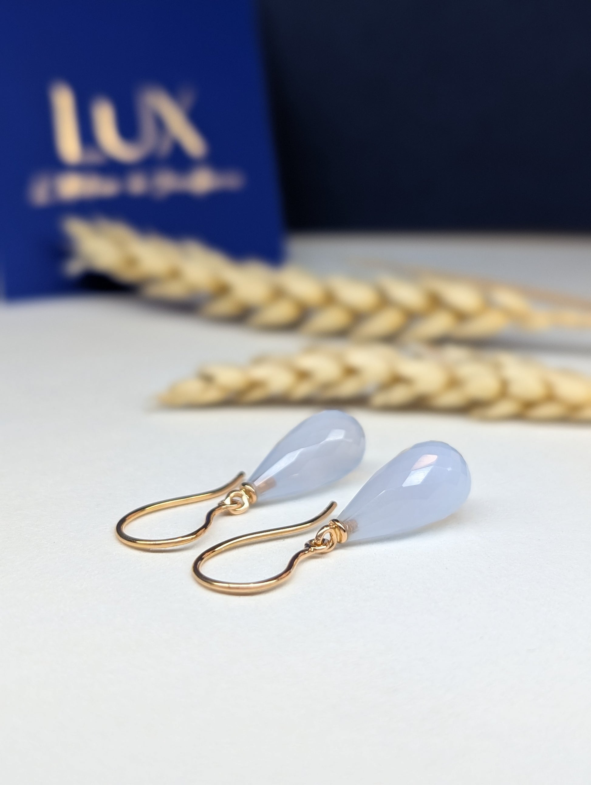 Boucles d'oreilles Pluie Calcedoine