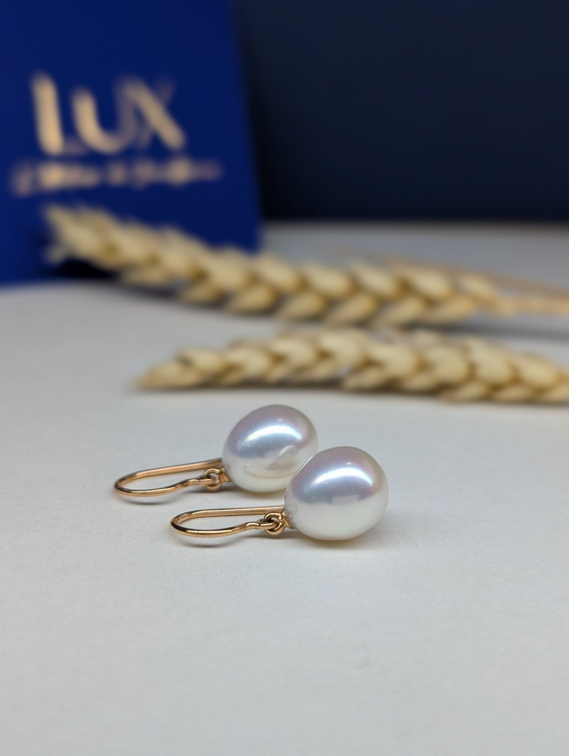 Boucles d'oreilles Pluie perles blanches
