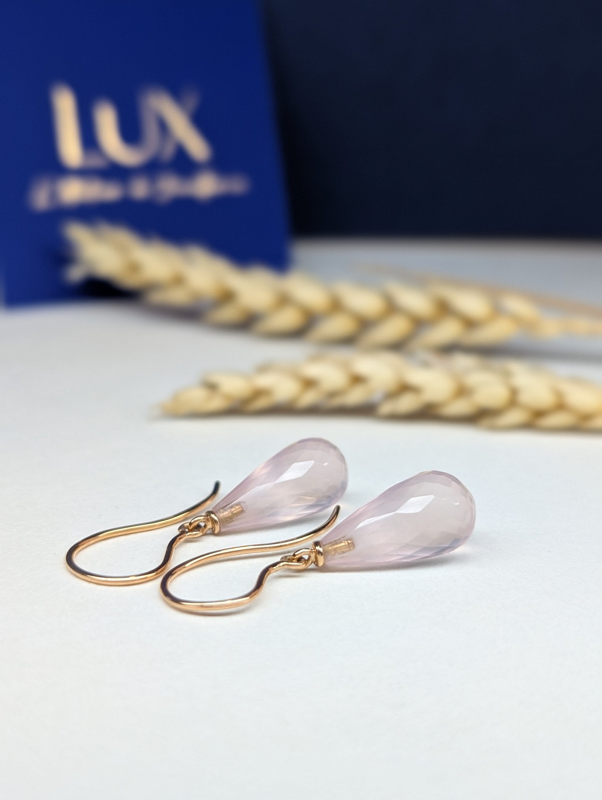 Boucles d'oreilles Pluie Quartz roses