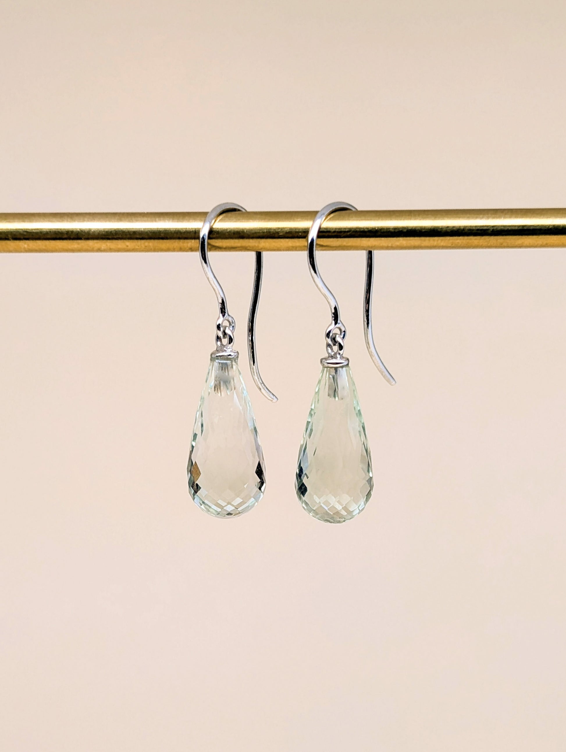 Boucles d'oreilles Pluie Prasiolite