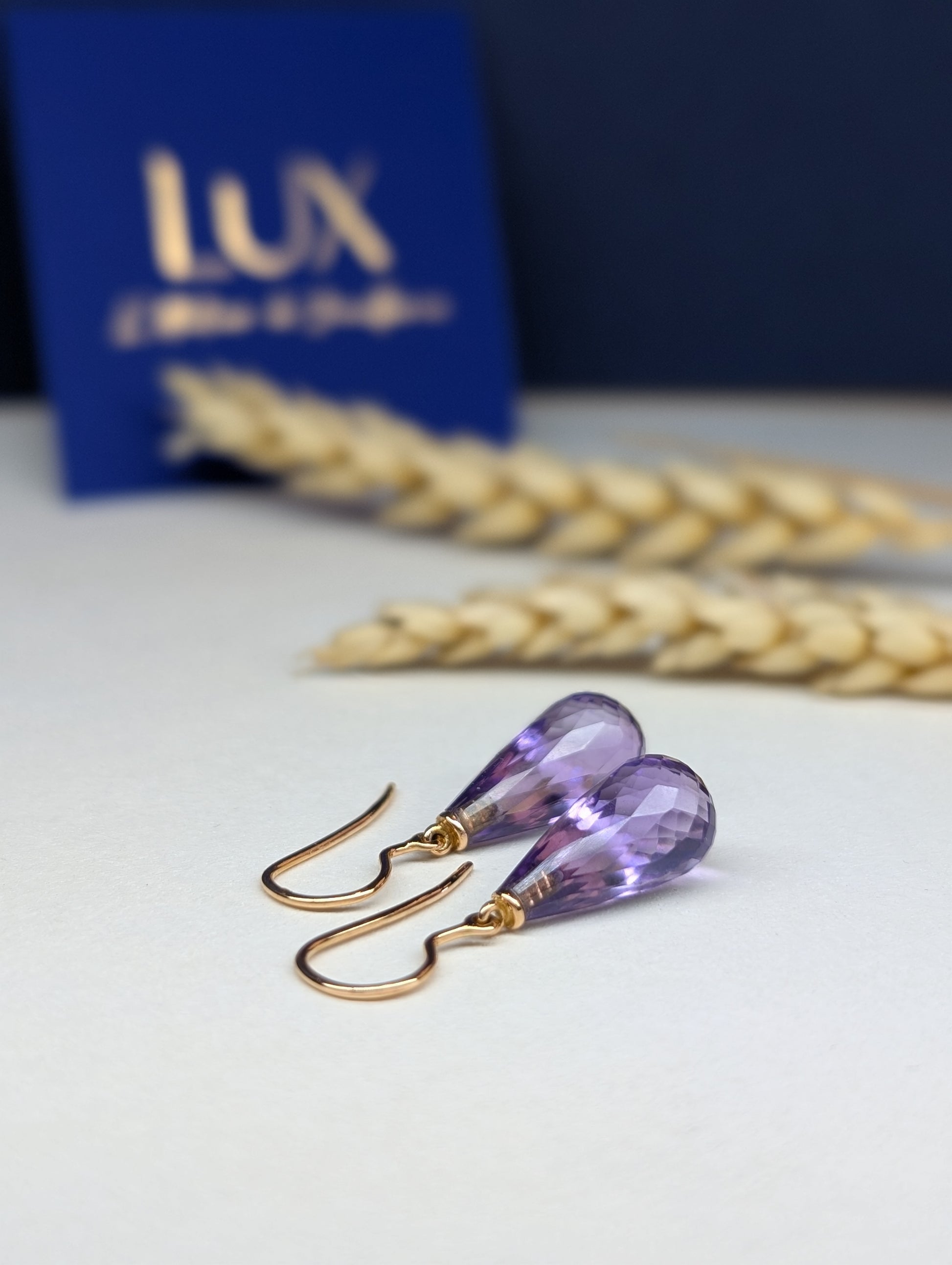 Boucles d'oreille Pluie Amethystes