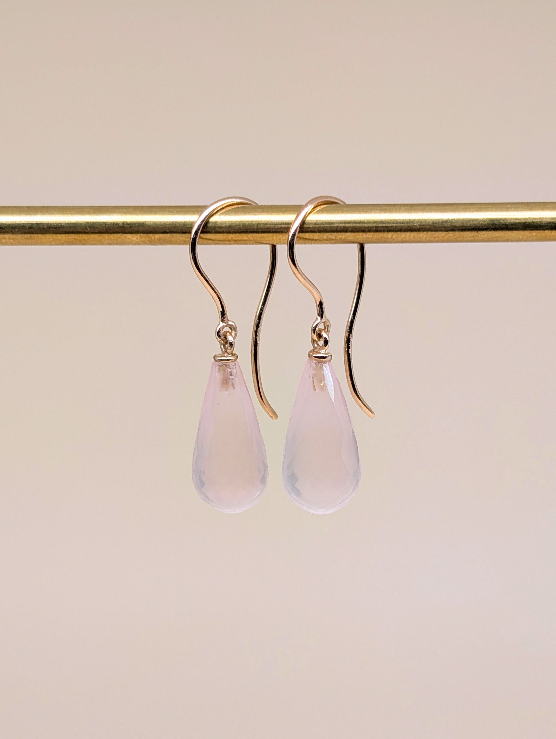 Boucles d'oreilles Pluie Quartz roses